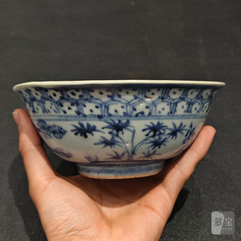 明 青花岁寒三友纹碗 - 图12